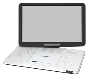 1円スタート ポータブルDVDプレーヤー BOIFUN 15.6インチ 超大画面 高画質液晶 狭額縁17.9型6時間再生 電源アダプター ホワイト D01859