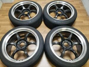 【超美品】18インチ 9J +43 PCD114.3 ADVAN Racing RG-D2 WRX STI VAB GVB GRB S4 VAG GVF GRF GDB レヴォーグ GRヤリス FD2 DC5 RZ GT TC