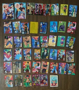 幽遊白書カードダス44枚と生写真2枚、内キラキラ版7枚とゴールドカード1枚