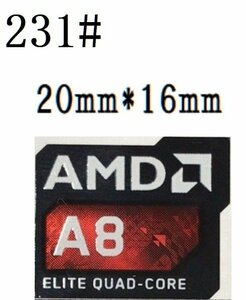 231# 【AMD A8 ELITE QUAD-CORE】エンブレムシール　■20*16㎜■ 条件付き送料無料