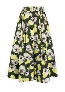 新品 定価9万円 MSGM 花柄 フローラルプリント ロングスカート グリーン フレアスカート 38