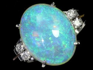 VM11388T【1円～】新品【RK宝石】≪opal≫ 神秘の宝石!! 天然オパール 大粒2.51ct!! 極上ダイヤモンド Pt900 高級リング ダイヤ