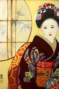 【董芸】美人画家 日本画 宮下 柚葵 筆 『手まり』 8号 共シール 真作保証 ws39