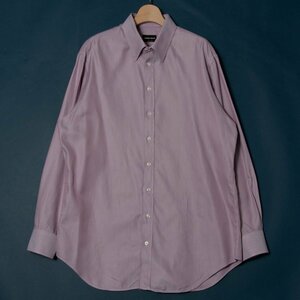 【1円スタート】GIORGIO ARMANI ジョルジオアルマーニ 長袖シャツ トップス 綿100％ ハイブランド ベーシック 総柄 赤 43 イタリア製