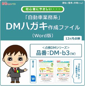 DM‐b3w 定期点検のお知らせ DM作成ファイル（Word版）12ヶ月点検 ハガキデザイン ダイレクトメール 販促ツール