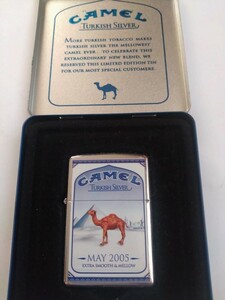 タバコ銘柄　CAMEL TURKISH SILVER キャメル　トルコ　２００５年製　希少未使用品ジッポーです　ZIPPO