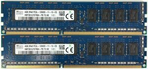 【4GB×2枚組】低電圧版 SKhynix PC3L-12800E 2R×8 ECC Unbuffered 中古メモリ ワークステーション用 DDR3 即決 動作保証【送料無料】