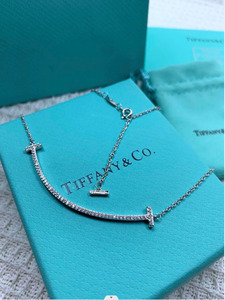 大人気★極美品★試着品★★極美品★試着品★Tiffany & Co. Tスマイル ネックレス ホワイトゴールド #944249