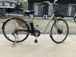 H11　現状のまま 中古電動アシスト自転車 1円売切り！ ブリヂストン クリーム 配送エリア内は送料3800円でお届