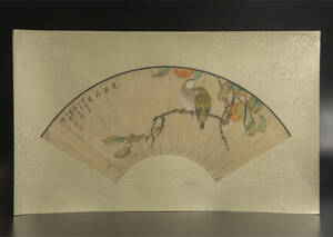 张大壮 （款） 花鳥 扇面 鏡心 模写 古画 中国 絵画