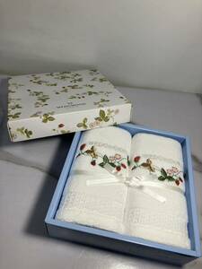 ロ2404-3131 WEDGWOOD フェイスタオル２枚(34×75cm) 未使用品 80サイズ発送予定