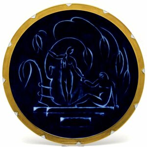 セーブル 絵皿 飾り皿 ドーラ アダムとイブ図(ゴールドエッジ) ハンドメイド 手描き 硬質磁器製 皿 2007年復刻 フランス製 新品 Sevres