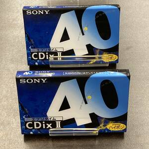 1992N 未使用 ソニー CDixII 40分 ハイポジ 2本 カセットテープ/Two SONY Type II High Position unused Audio Cassette