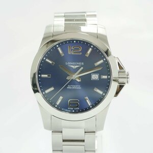 ■ 1円 ～ 中古 美品 参定20.2万■ LONGINES ロンジン ■ コンクエスト 自動巻き L3.778.4 ■箱保 機械式 ネイビー ブルー 紺 青 メンズ