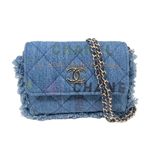 シャネル CHANEL デニムチェーソフラップショルダー ブルー/GD金具 デニム ショルダーバッグ レディース 中古