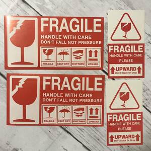 ステッカー4枚 FRAGILE,UPWARD