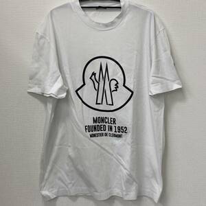 １円　スタート　MONCLER モンクレール SS TSHIRT ロゴ Tシャツ　H10918C00029 8390T　ラバーロゴ　白　サイズ XXL