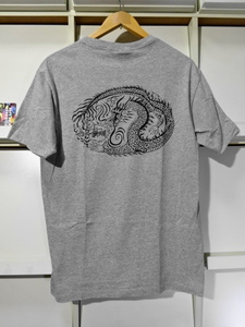 初期90s STUSSY ドラゴン Tシャツ 【M】 オールド ステューシー アーカイブ ヴィンテージ ストックロゴ USA製 紺タグ 透かし