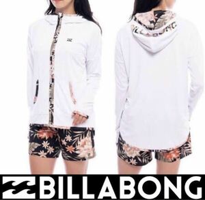 ビラボン レディース 長袖ラッシュガード ラッシュパーカーラッシュガード フード付き billabong L 白