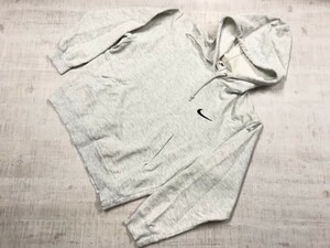 ナイキ NIKE オールド ストリート スポーツ 90s 古着 霜降り 裏パイル プルオーバー スウェット パーカー メンズ ロゴ刺繍 M グレー