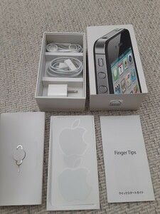 未使用美品 Apple iPhone 4s 付属品 元箱 イヤホン 充電用ACアダプタ アップルシール （本体なし）純正イヤホン 正規品