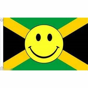 海外限定 国旗 ジャマイカ スマイリーフェイス ニコちゃん スマイルマーク 特大フラッグ