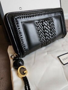 極美品 希少 グッチ GUCCI 長財布　ラウンドジップ　黒