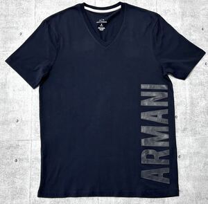 未使用品 ARMANI EXCHANGE ラバー プリント Vネック Tシャツ　　半袖 ビッグロゴ デカロゴ アルマーニエクスチェンジ A|X 玉9580