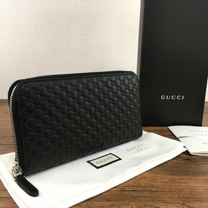 ☆送料無料☆ 未使用品 GUCCI ジップウォレット 544473 ブラック マイクログッチシマ 箱付き 341