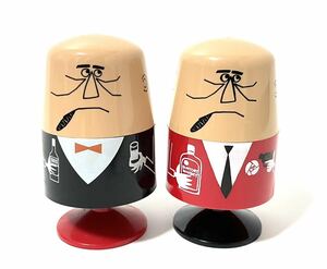 SUNTORY サントリー アンクルトリス 爪楊枝入れ 赤 / 黒 2点セット 昭和レトロ 