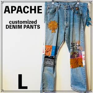 APACHE customize DENIM Pants Lサイズ Levis 再構築 アパッチ カスタマイズ デニム パンツ