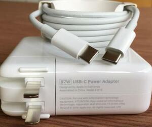 新品 87w (A1719) USB-C 電源充電器 16年17年18年19年 USB-C 15インチ MacBook Pro A1707 A1990 互換用ACアダプター