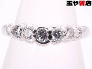 ポーラ 美品 ダイヤ0.23ct デザイン リング 9号弱 pt900 プラチナ