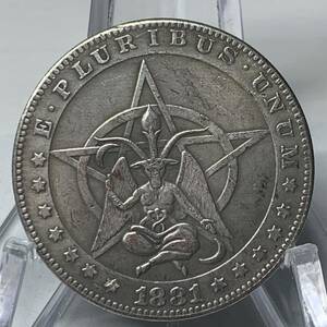 WX1012流浪幣 ヤギの天使 天眼 鷹紋 外国硬貨 貿易銀 海外古銭 コレクションコイン 貨幣 重さ約22g
