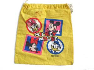 ☆Didney　MICKEY 　MOUSE　コップ入れ 巾着型 入園入学