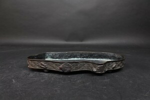新品　唐銅　銅器　貝地紋変形水盤　砂鉢　水盤　砂鉢