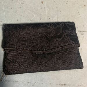 Yves Saint Laurent イヴサンローラン YSL ポケットティッシュ カバー ケース　黒 (9634)