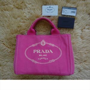 PRADA プラダ カナパ トートバッグ ショルダー 2WAY ストラップ付 ハンド ピンク 【中古】