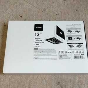 ●ELECOM Macbook Air 13 用 ヴィーガンソフトレザーハードシェルカバー パソコンケース ブラック BM-SCLMA2213BK