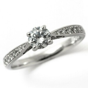 婚約指輪 シンプル 安い プラチナ ダイヤモンド 0.2カラット　鑑定書付　0.20ct Dカラー SI1クラス 3EXカット GIA