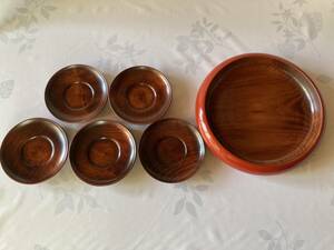昭和レトロ、香川の漆器（しこく彫）茶菓鉢