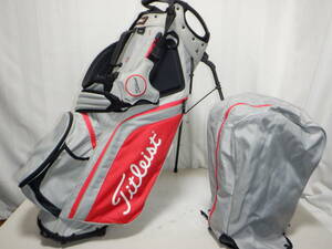 Titleist PLAYERS5 タイトリスト 9.0型 軽量★中古～美品★スタンド(GY×RED)ゴルフ キャディバック