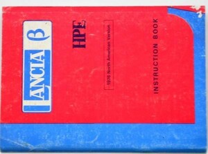 LANCIA β HPE Instruction book 