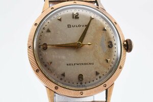 稼働品 ブローバ ミッドセンチュリー バイカラー ゴールド 手巻き メンズ 腕時計 BULOVA