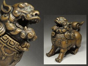 ■中国古玩■古銅・獅子・香炉・置物・唐物・高さ5.5㌢・f012