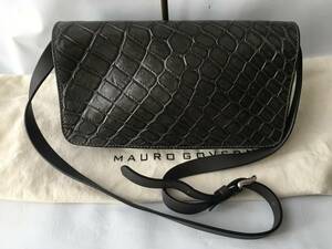 即決 極美品　MAURO GOVERNA マウロゴヴェルナ　クロコダイル　レザー　ショルダー　　バッグTM