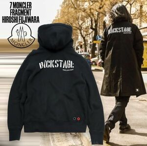 正規品 7 Moncler Fragment Hiroshi Fujiwara LOGO SWEAT PARKER モンクレール フラグメント 藤原ヒロシ スウェットパーカー フ 黒 S S-4