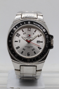 【TOMMY HILFIGER】F80189 QUARTZ 100% STAINLESS STEEL 中古品時計 電池交換済み 24.3.10 