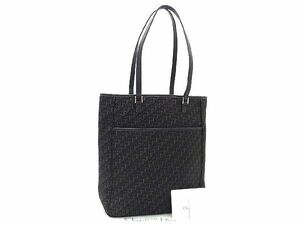 1円 ■美品■ ChristianDior クリスチャンディオール トロッター キャンバス トートバッグ ハンドバッグ レディース ブラック系 EA2248