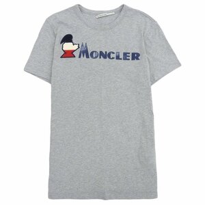 美品 MONCLER モンクレール ロゴ 半袖 Tシャツ トップス レディース コットン グレー S